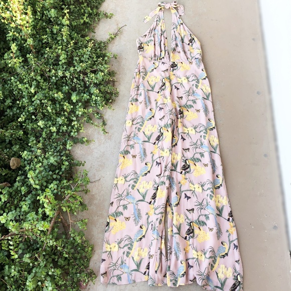 Reformation Pants - Reformation Lenore Tropical Parrot Jumpsuit